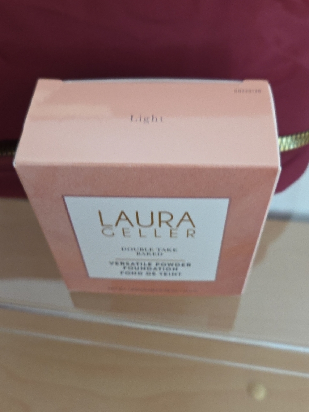 Laura Geller Burgundy Nylon Cosmetic Pouch & Laura Geller Baked Foundation - Picture 4 of 8